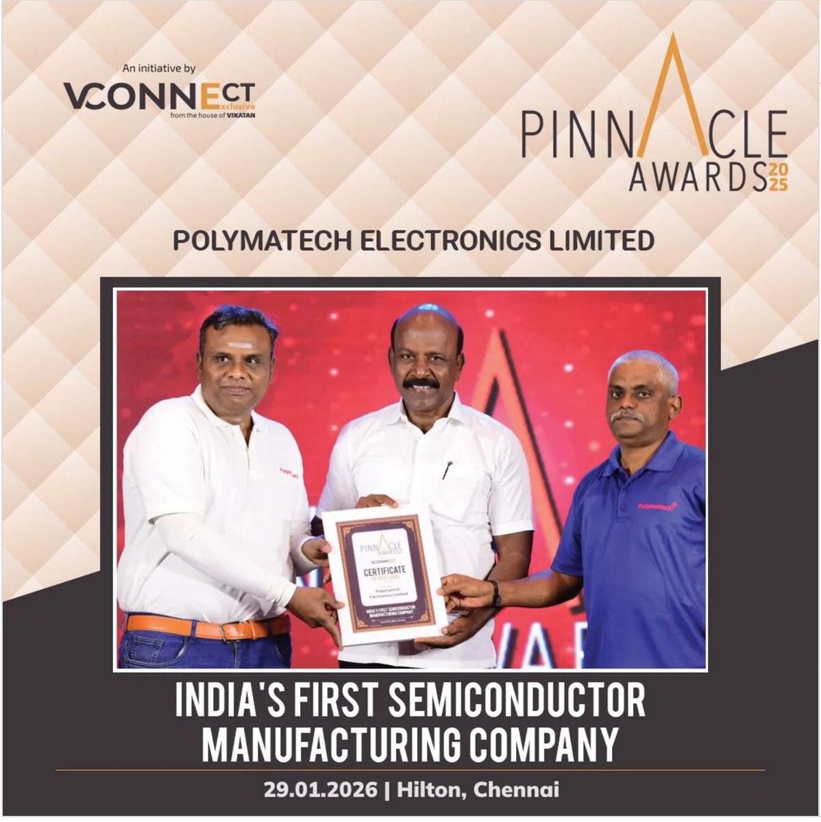 Polymatech receiving a Pinnacle Award certificate